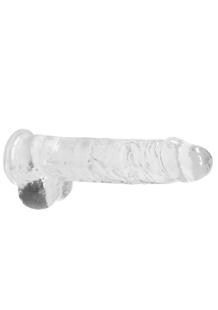 Real Rock Crystal Clear 9″ Realistic Dildo With Balls (Transparent)
