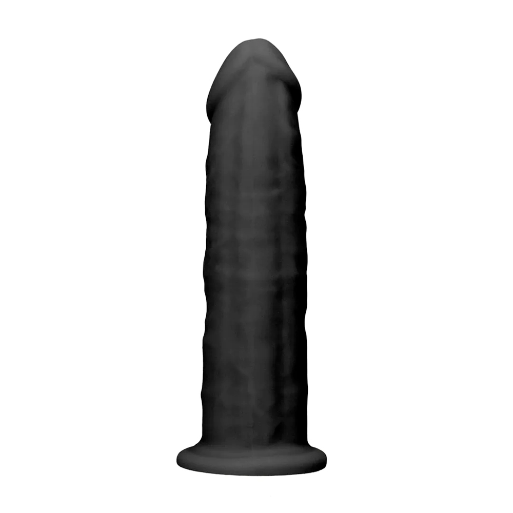 Real Rock Silicone Dildo Without Balls 6″ (Black)