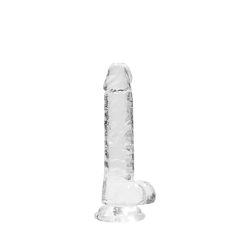 Real Rock Crystal Clear 7″ Realistic Dildo With Balls (Transparent)