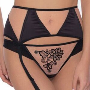Roza Mehendi Suspender Belt Black