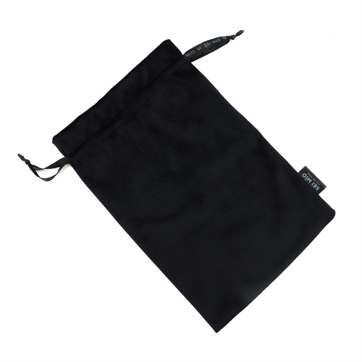SEI MIO – Velvet Drawstring Bag – Black (300mm x 200mm)