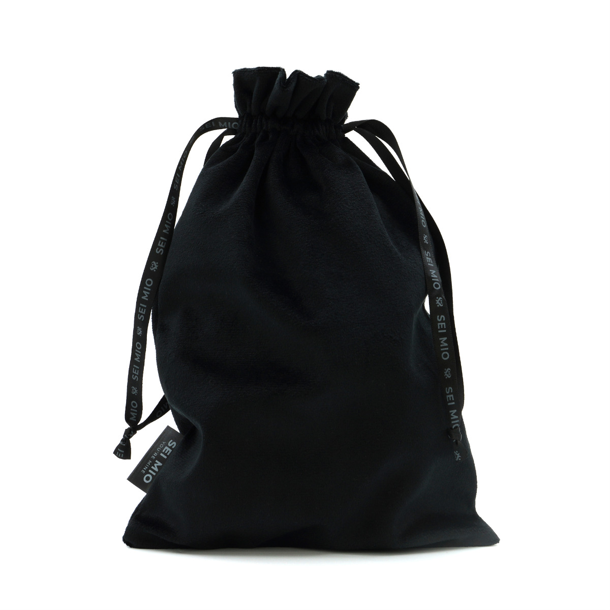 SEI MIO - Velvet Drawstring Bag - Black (300mm x 200mm)