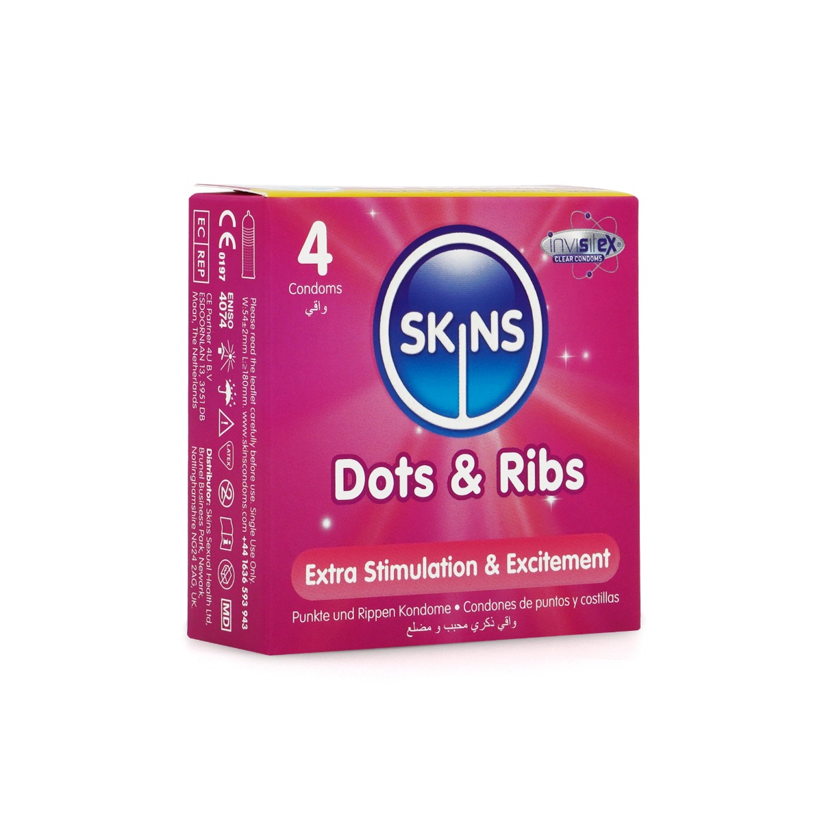Skins Condoms Dots & Ribs 4 Pack