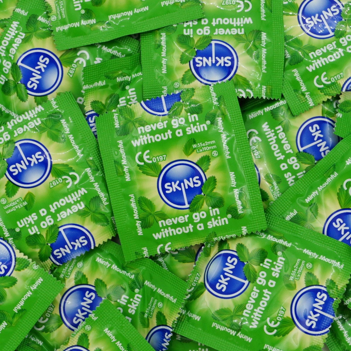 Skins Condoms Mint Flavour FOIL (BAG 500)