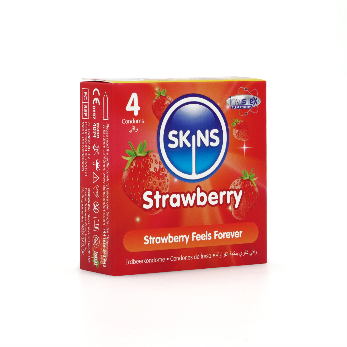 Skins Condoms Strawberry 4 Pack