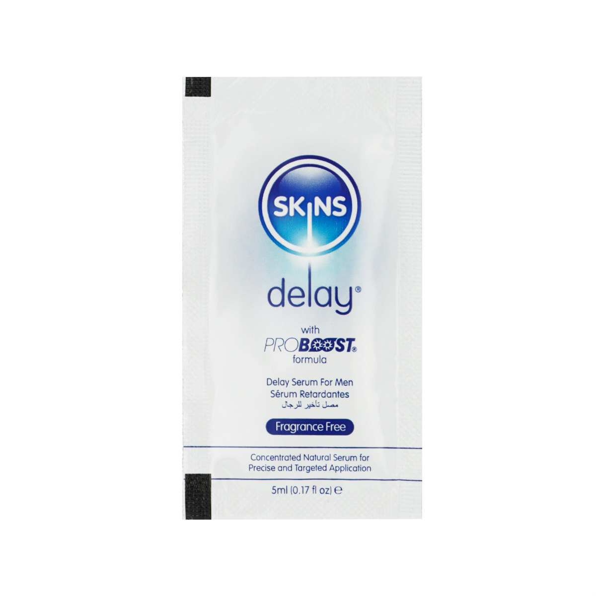 Skins Natural Delay Serum Foil 54 x 5ml Sachets with POS (fragrance free)