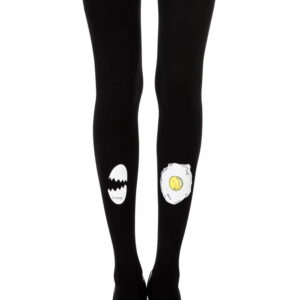 Zohara "Sunny Side Up" Black Print Tights